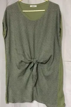 ニコアンド　グリーン系ひざ丈ワンピース　チュニック