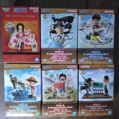 ワンピース　ワールドコレクタブルフィギュア　6個組　ボアハンコック、ルフィVS.