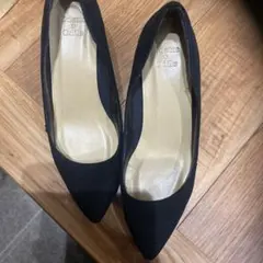 Odette e Odile 黒 ポインテッドトゥ パンプス