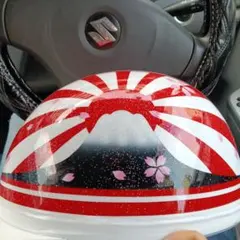 カスタムペイント 半キャップ ヘルメット 富士山 桜 ラメ - メルカリ