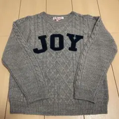 First グレー ケーブルニット トレーナー