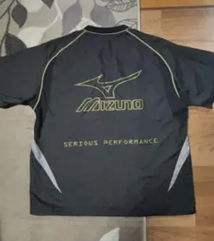MIZUNOミズノ　刺繍ロゴ　Vジャン　半袖ピステ　トレーニングウェア　サイズＯ