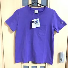 【タグ付き新品】Champion 半袖Tシャツ パープル Mサイズ ポケット付き