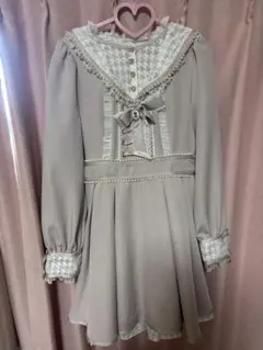 LIZLISA ハウンドトゥースチュールセーラーワンピース