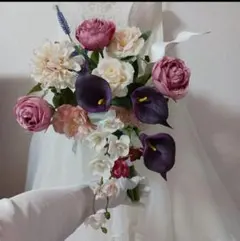 タイムsale　ブライダルブーケ　韓国風ブーケ　アーティシャルフラワーブーケ