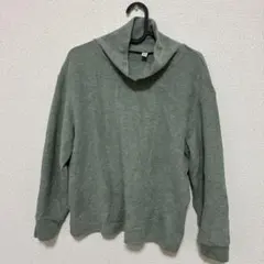 UNIQLO ハイネック 長袖ニット グリーン S