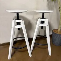 【廃盤品】IKEA MALTE バースツール ホワイト　2脚セット 廃盤品】IKEA MALTE バースツール ホワイト 2脚セット - メルカリ