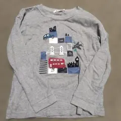 familiar 交通機関刺繍 長袖カットソー 120cm