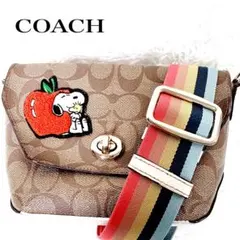 ✨【美品】✨コーチ×スヌーピー コラボ ショルダーバッグ レインボーストラップ付