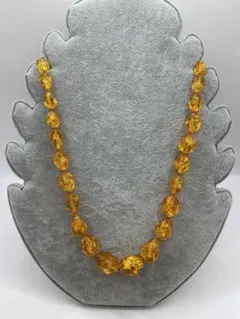 天然琥珀ネックレス　コハク　アンバー　ロング