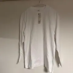 GU リブコットンロングTシャツ S ホワイト