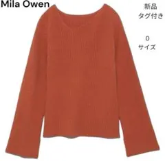 （937）Mila Owen 長袖 Vネック ニット セーター オレンジ系