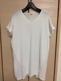 HEART MARKET ホワイト Vネック レースTシャツ　チュニック　フリーのサムネイル