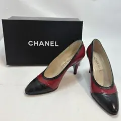 【希少・美品】箱付きCHANEL パンプス本革 バイカラー 35のサムネイル