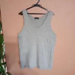 グレー ファー ニットベスト Lサイズ