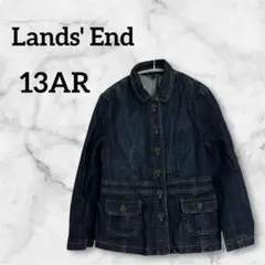 美品✨Lands' End【13AR】オシャレ デニムジャケット ダークブルー
