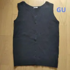 ブラック Vネック リブベスト