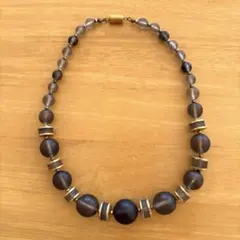 ヴィンテージ ネックレス クリアグレー