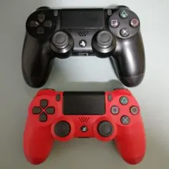 PS4 DUALSHOCK4 コントローラー 2個セット 赤色は使用頻度 少なめ