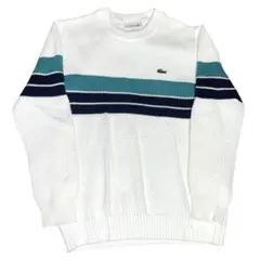 LACOSTE　ラコステ　ニット　ボーダー　ホワイト