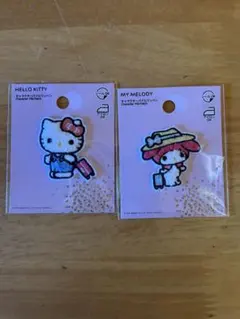 ハローキティ・マイメロディ ワッペン 2個セット