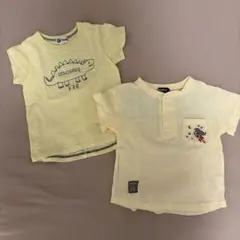 【100cm】恐竜プリント イエロー Tシャツ 100cm