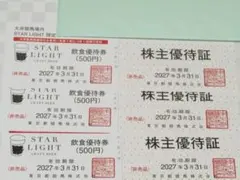 大井競馬場 株主優待証 飲食優待券 500円分 サマーランドおまけ付き