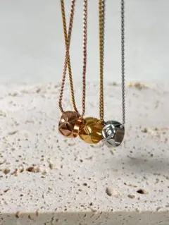 Larme キルティング ネックレス シルバー