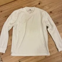 美品 ユニクロU エアリズムコットンクルーネックTシャツ ホワイト Sサイズのサムネイル