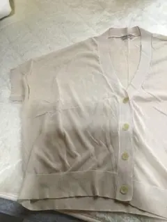 新品未使用Samansa Mos2 Vネック 半袖カーディガン　ベージュ