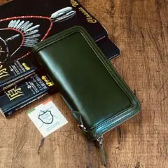 サドルレザー ラウンドファスナー メンズ財布 長財布 本革 ハンドメイド