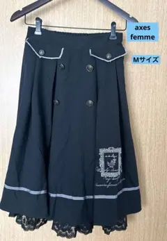 【axes femme】　アクシーズファム　ボトムス　フレアスカート　刺繍　M