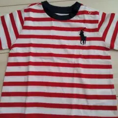 Ralph Lauren 赤白ストライプ 半袖Tシャツ 12M