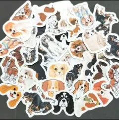 キャバリア いぬ 犬 シール フレークシール かわいいのサムネイル