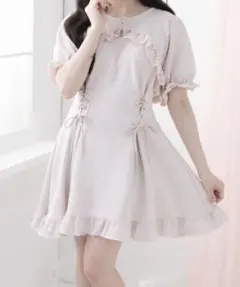 サイドレースアップボレロドッキングスウェットワンピース dearmyloveのサムネイル