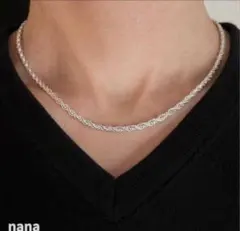 シルバー925ツイストチェーンメンズネックレスロープチェーンハワイアンジュエリー