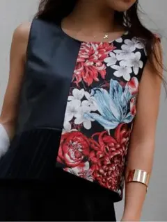 エイミーイストワール フラワージャガードコンビトップス