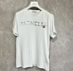 MONCLER ラインストーン ロゴ Tシャツ ホワイト S - メルカリ