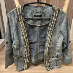 デニム ノーカラージャケット