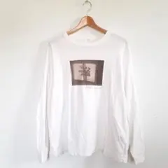 LOWRYS FARM メンズ ロンT プリント 長袖 白T 秋