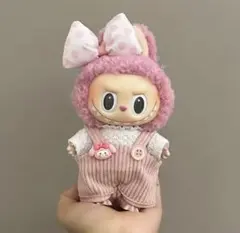 【新品】ラブブぬい服3点セット♡ピンクサロペット＋トップス＋リボン 可愛いコーデ