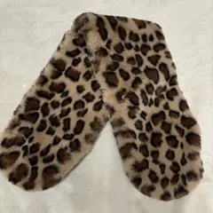 ヒョウ柄ファーマフラー