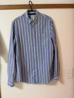 ZARA 青白ストライプ ボタンダウンシャツ