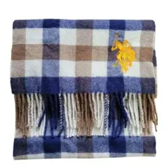 U.S.POLO ASSN.　マフラー　ウール100% チェック柄