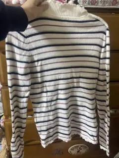 INGNIストライプ タートルネックニット