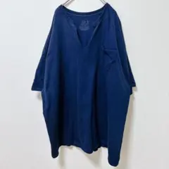 フルーツオブザルーム Tシャツ 半袖 キーネック 5L 紺 綿 ビッグサイズ