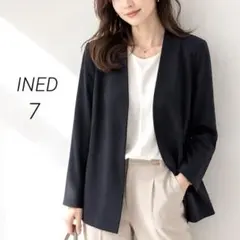 INED テーラードジャケット レディース 7号 S 黒 フォーマル 就活