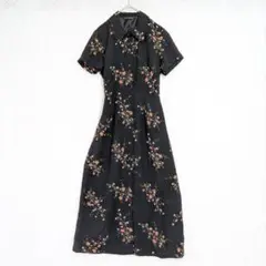 アンディマンシュ 花柄 ロングワンピース 美品 半袖 レトロ モード 春夏 М