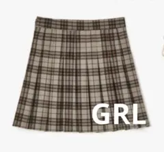 【完売品】GRL チェック柄ボックスプリーツミニスカート　プリーツスカート