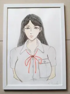 美人画、水彩画、自作肉筆１点物